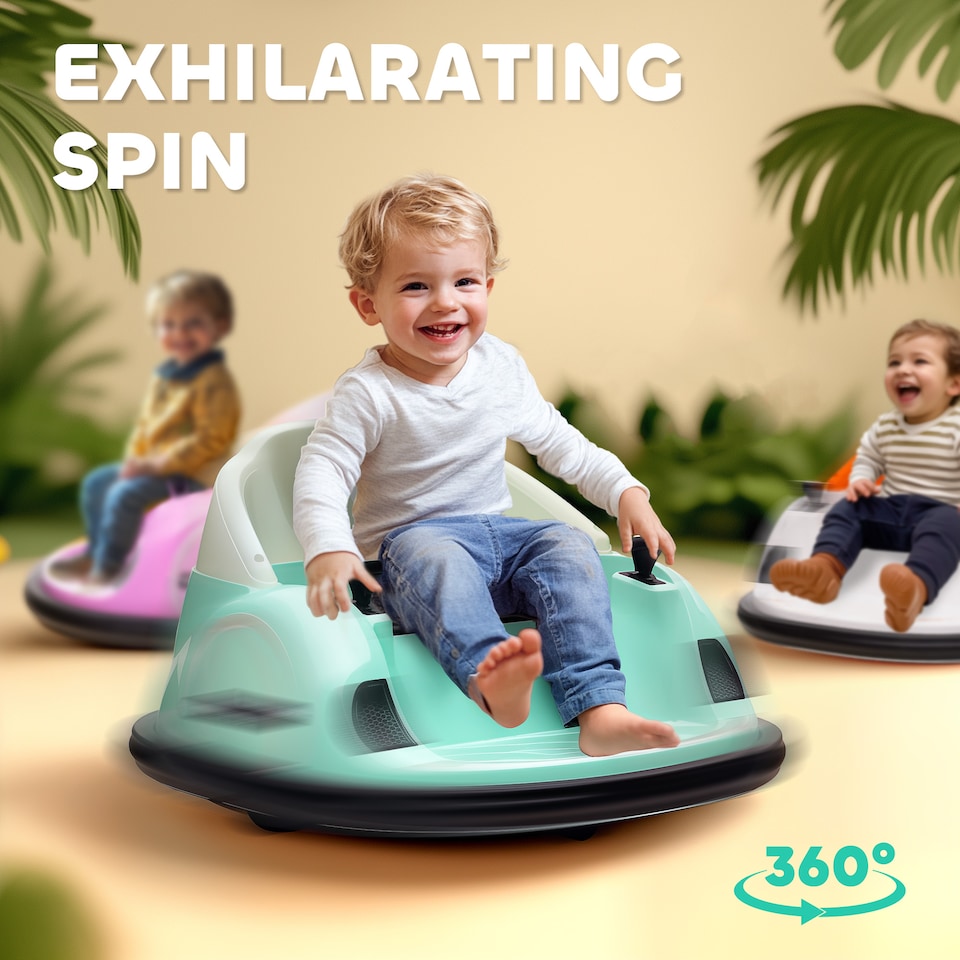 image 1 of AIYAPLAY 360 Rotation 12V Kids Bumper Car w Remote Control