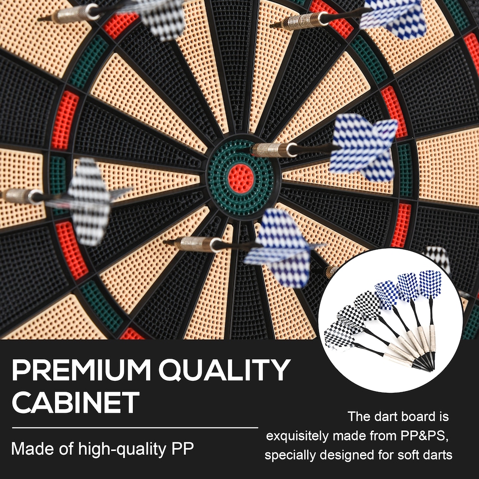 image 1 of HOMCOM LCD Electronic Dartboard Set Features 26 Games w/ 185 Variations and Include 6 Darts Multi-Game Option Ready-to-Play