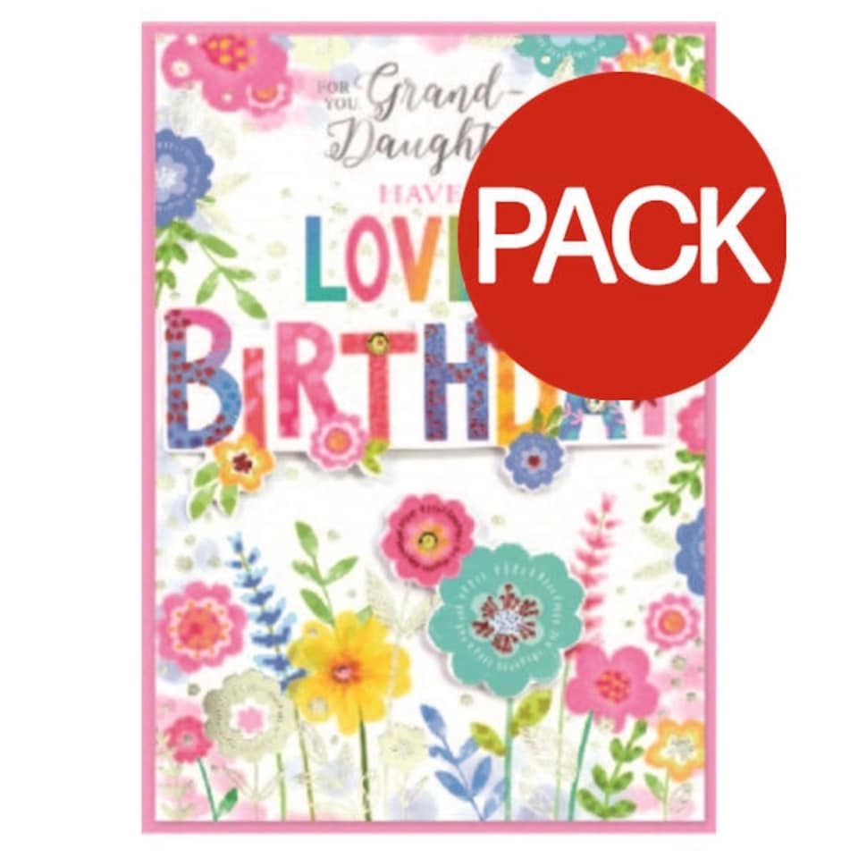 Simon Elvin Isabel Garden For You Grand-daughter Birthday Greetings Card (Pack of 6) - Multicoloured - One Size