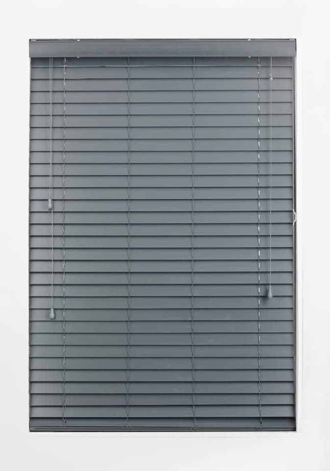 image 1 of Faux Wood Venetian Blind with String (W)165cm x (L)150cm