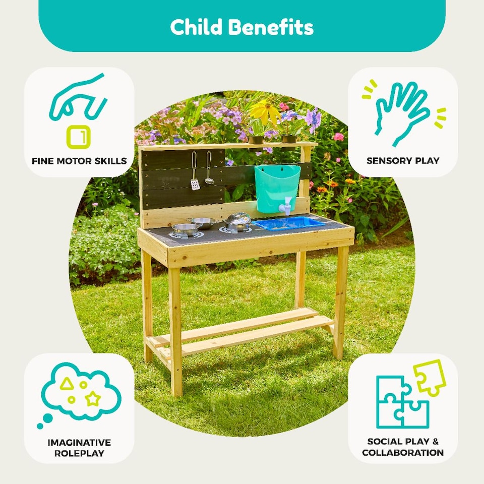 image 1 of TP Little Chef Wooden Mud Kitchen - FSC® certified