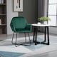 image 2 of HOMCOM Modern Accent Chair Velvet-Feel Upholstered Lounge Armchair Green