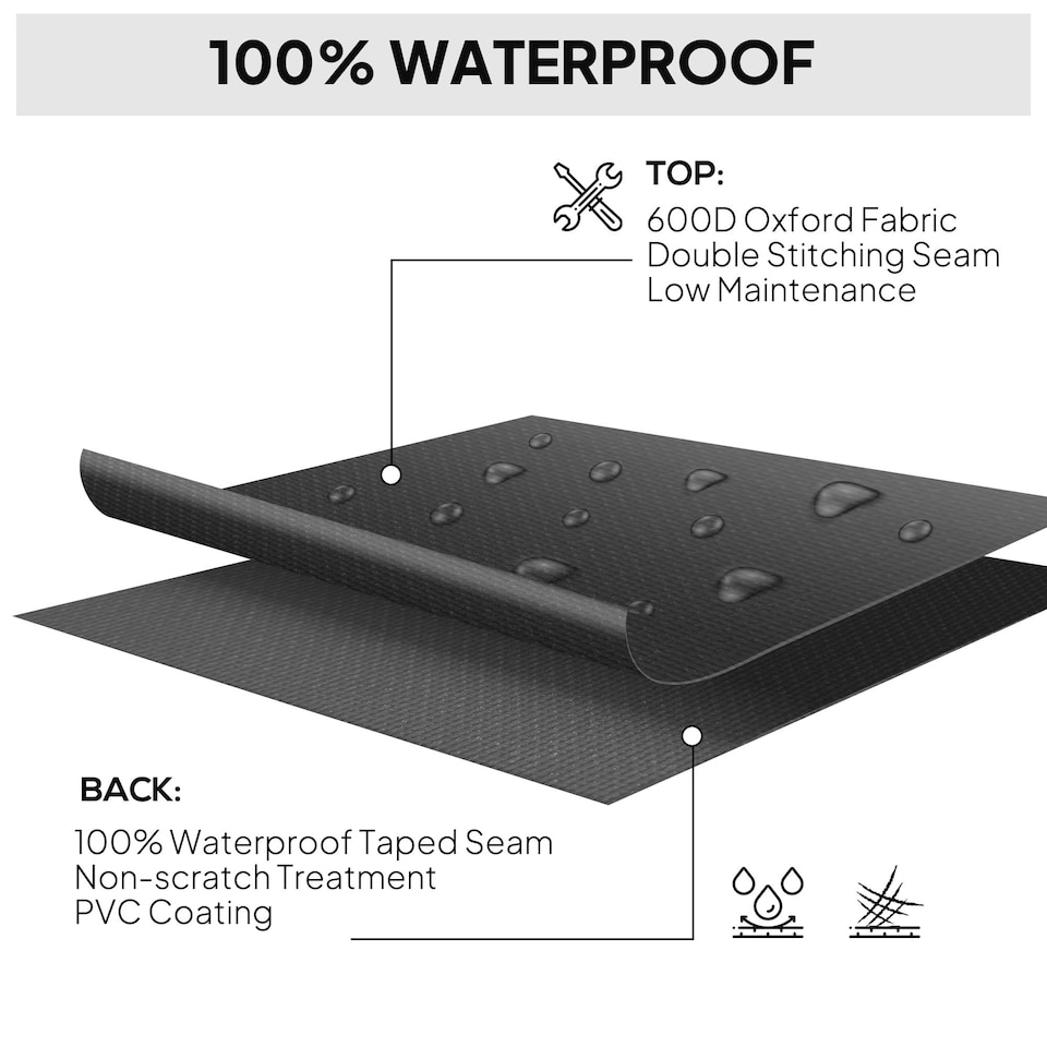 image 1 of Outsunny 275x205cm Outdoor Furniture Protective Cover Black | Black | Black | 275cm x 205cm x 90cm