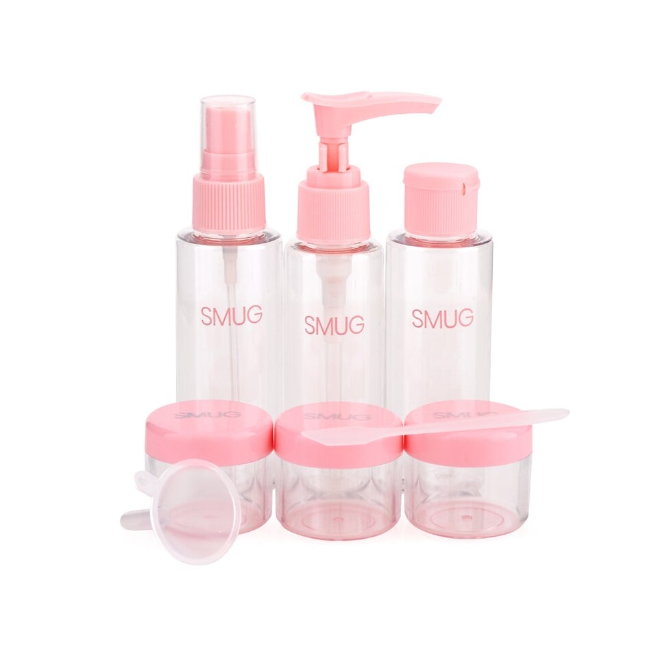 image 1 of SMUG Travel Bottle 9-Piece Set - Pink