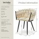 image 6 of Dining Chair Astano - padded, velvet, knot design, continuous backrest - Set of 2 Yellow | Sand