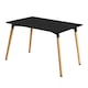 image 3 of Patchwork Halo Dining Set Includes a Black Dining Table & Set of 4 Fabric Chairs | Multi | Multicolor