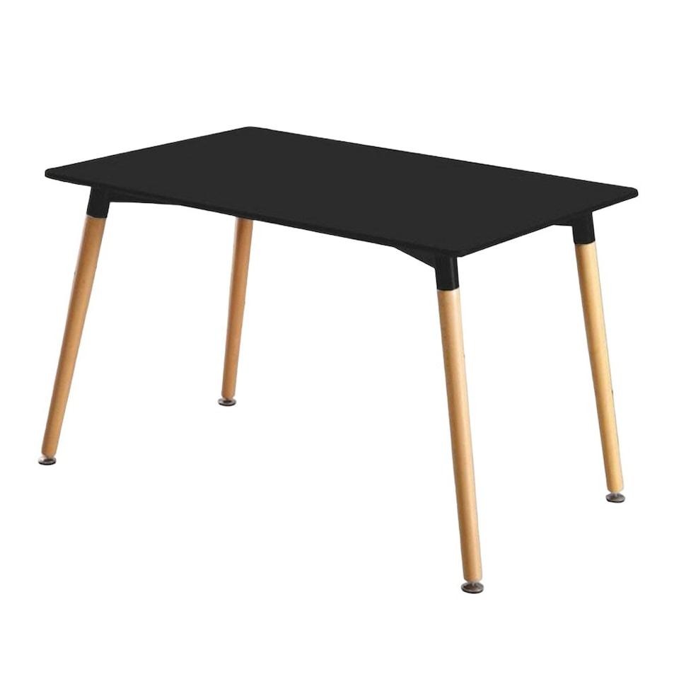 image 1 of Patchwork Halo Dining Set Includes a Black Dining Table & Set of 4 Fabric Chairs | Multi | Multicolor