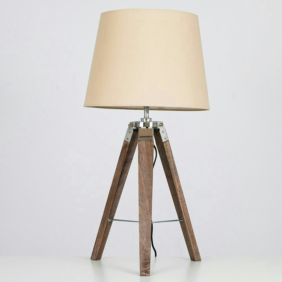 image 1 of ValueLights Clipper Pair of Brown Table Lamp