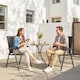 image 8 of Outsunny Folding Garden Chairs Set with High Back, Armrests | Black | Black | Not provided