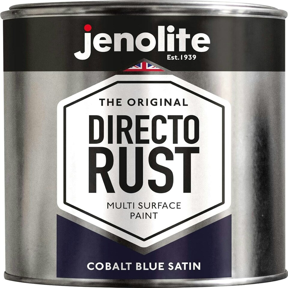 image 1 of Jenolite Directorust All-in-One Multi-Surface Paint - Cobalt Blue Satin - 1L