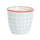 image 1 of Nicola Spring Hand-Printed Plant Pot - 14cm - Turquoise Blue