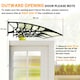 image 6 of Outsunny Door Canopy Outdoor Awning Rain Shelter for Window Porch 303x96 Clear Clear | Clear