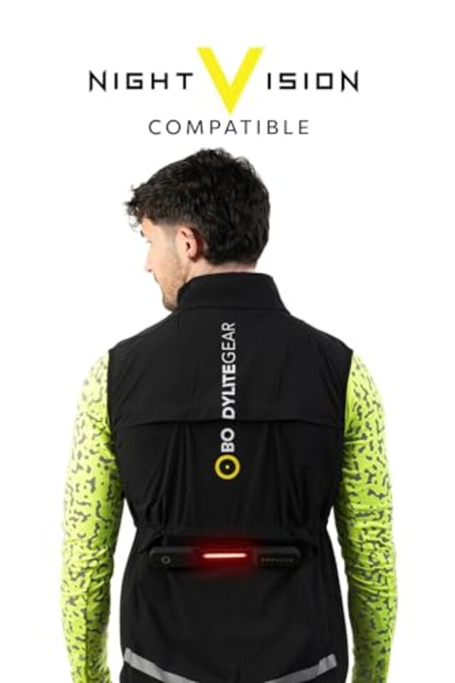 image 1 of Bodylite Nightvision Reflective Gilet, High Visibility Outdoor Sports, Cycling, Running Vest, Water Resistant, Optimal Ventilation, Neon Yellow, Large