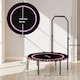 image 7 of SPORTNOW 40'' Foldable Fitness Trampoline Rebounder with Handle, Pink | Pink