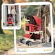 image 7 of PawHut Pet Stroller Carrier Foldable Deluxe Jogger Walk Travel Dog Cat Red