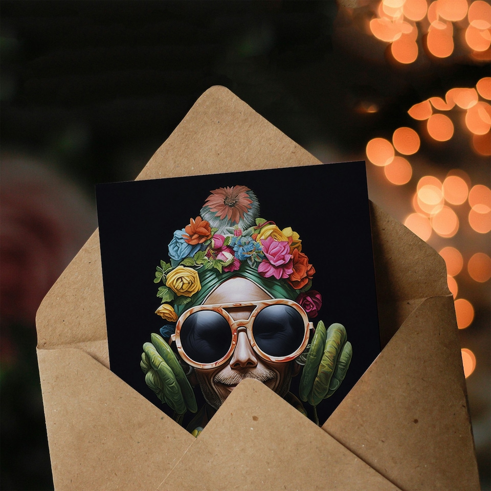 image 1 of Oddball Strange Flower Man HBD Him Her Birthday Card