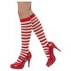 image 2 of Red & White Striped One Size Knee High Socks
