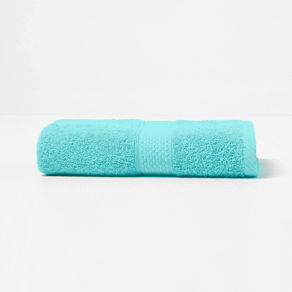image 1 of Homescapes Turkish Cotton Hand Towel - Aqua | Blue | Hand towel