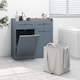 image 6 of COSTWAY Double Tilt-Out Laundry Hamper Cabinet Grey
