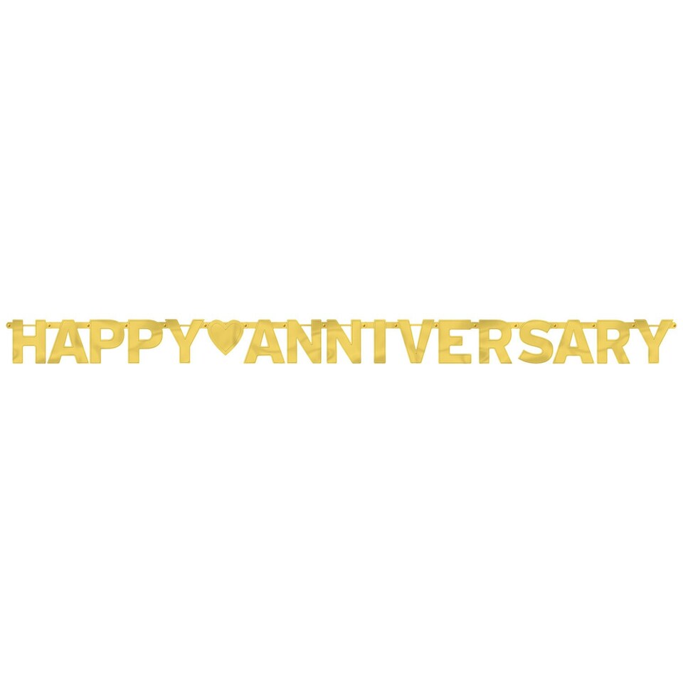 image 1 of Amscan Anniversary Gold Foil Letter Banner - Gold - One Size
