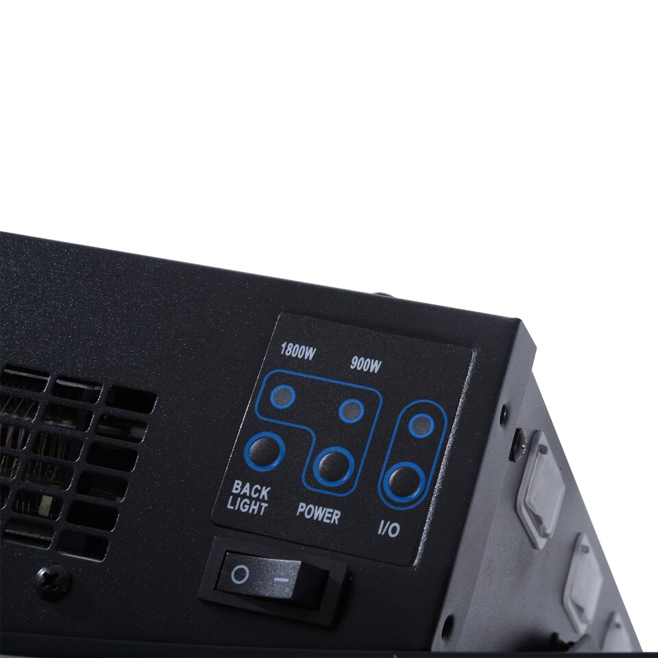 image 1 of HOMCOM Led Wall Mounted Fireplace Curved Glass Electric Fire Place Fire Place 7 Colour Side Lights Slimline, 9001800W, 65cm  52cm