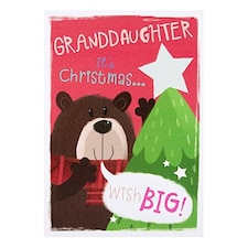 Hallmark Granddaughter Christmas Card 'Festive Wishes'