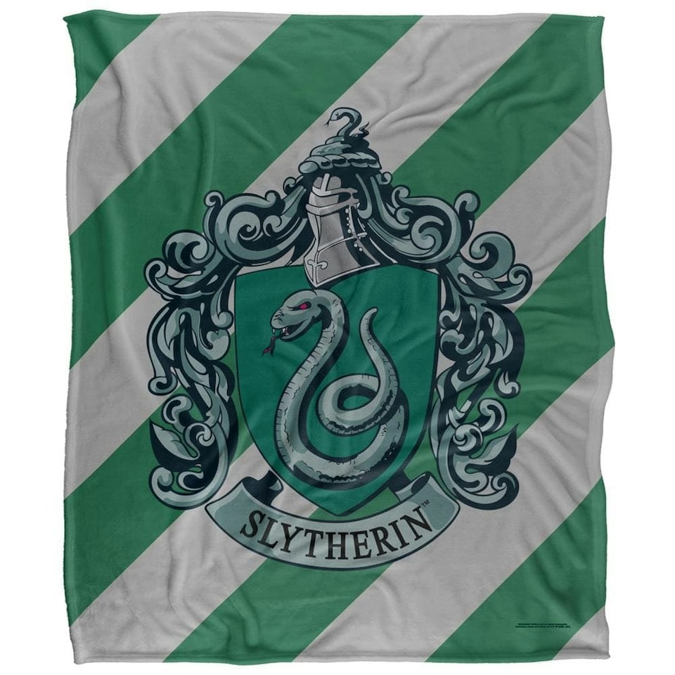 image 1 of Harry Potter Slytherin Striped Blanket - Multicoloured - One Size
