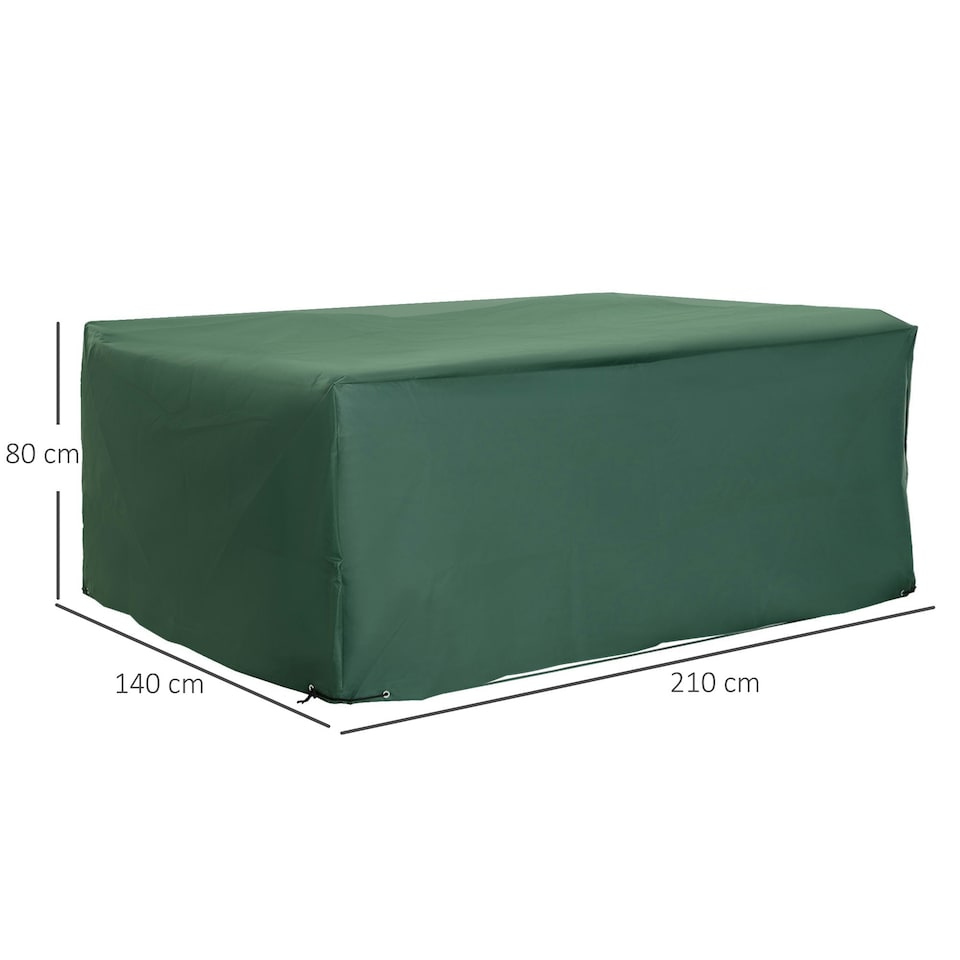 image 1 of Outsunny UV Rain Protective Cover For Garden Patio Wicker Rattan Green | 210 x140 x80 cm
