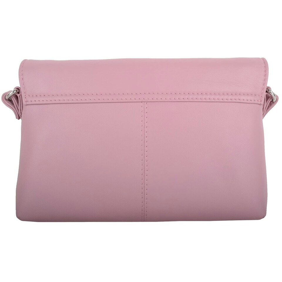 image 1 of Premium Soft Genuine Leather Cross Body Shoulder Bag, Tassel Detail Pink | Blush