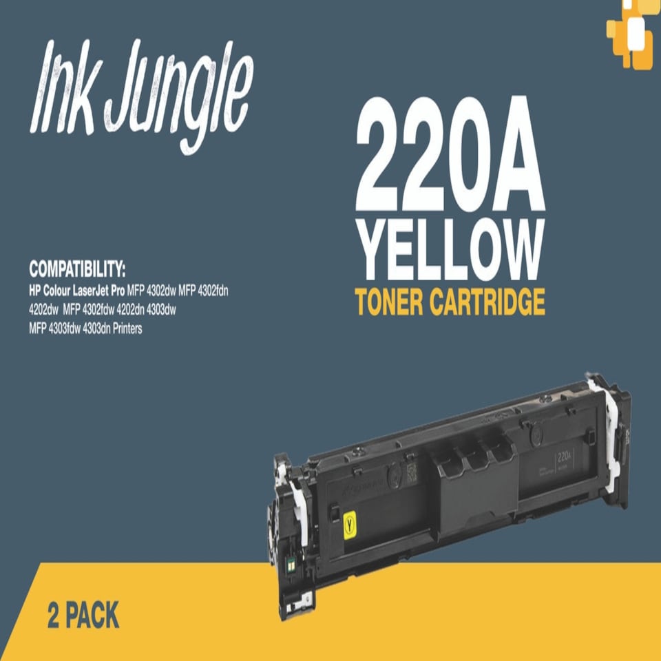 image 1 of 2x Compatible HP 220A Yellow Toner Cartridges Yellow