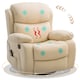 image 1 of HOMCOM Massage Recliner Chair Manual Reclining Chair with Footrest Remote Beige