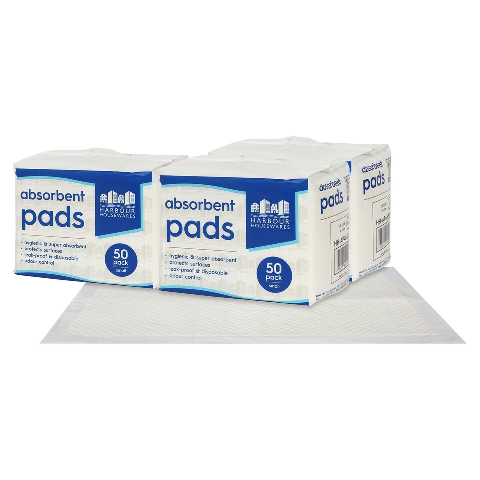 image 1 of Harbour Housewares 150x Disposable Incontinence Bed Pads - 32.5 x 45cm - Waterproof High Absorbency Mattress Protector Bed Sheet
