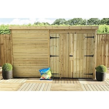 9 x 8 WINDOWLESS Garden Shed Pressure Treated T&G PENT Wooden Garden Shed + Double Doors (9' x 8' / 9ft x 8ft) (9x8)
