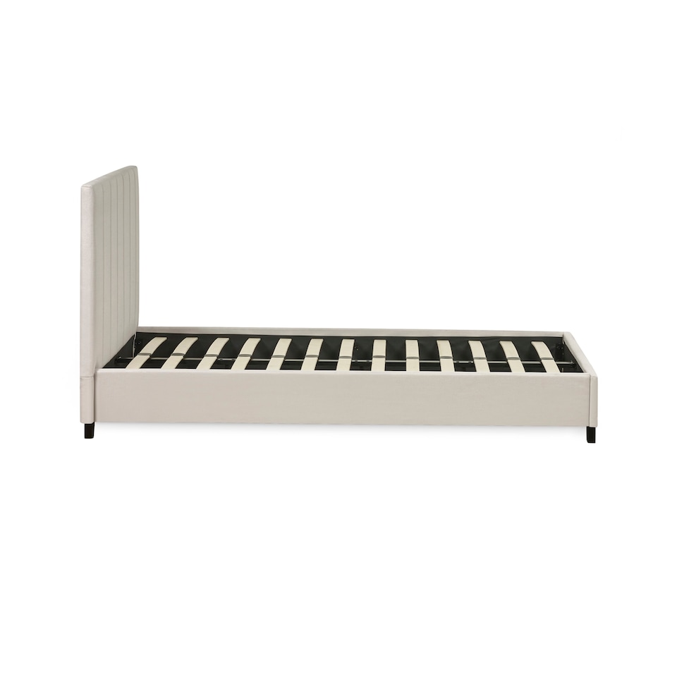 image 1 of Hazel Oatmeal Linen Upholstered Bed Frame -  Single (90cm)