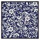 image 2 of White flowers on navy (Picture Frame) Brown | Oak | XS