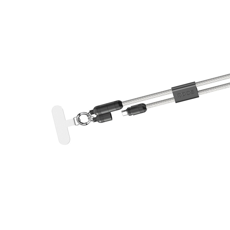 image 1 of QDOS PowerLoop USB-C Cable/Lanyard White
