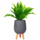 image 10 of Honeycomb Style Green Grey Planter with Legs, Round Indoor Plant Pot Stand for Indoor Plants by Idealist Lite D21 H34 cm, 6L