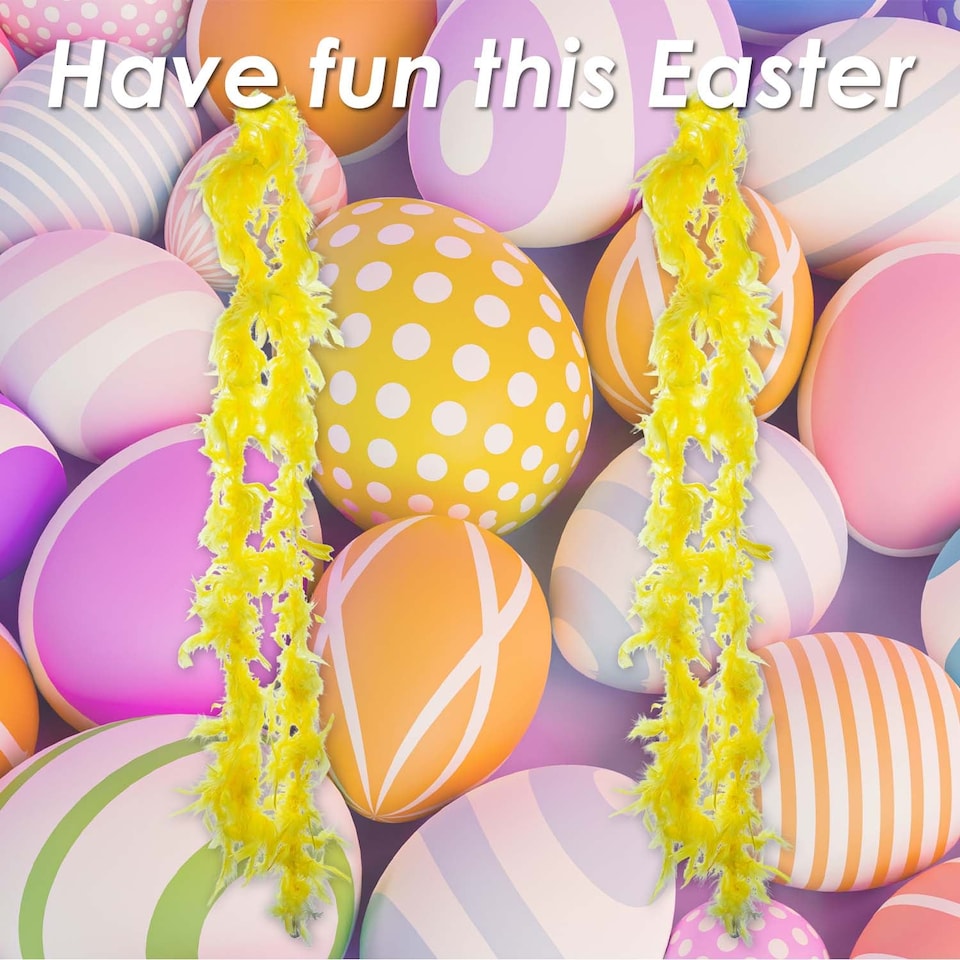 image 1 of PMS Easter Feather Boa Fancy Dress 150cm x 8cm Yellow - Pack of 2
