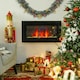 image 2 of HOMCOM 1000W/2000W Electric Wall Fireplace LED Flame Effect Timer Remote Heater
