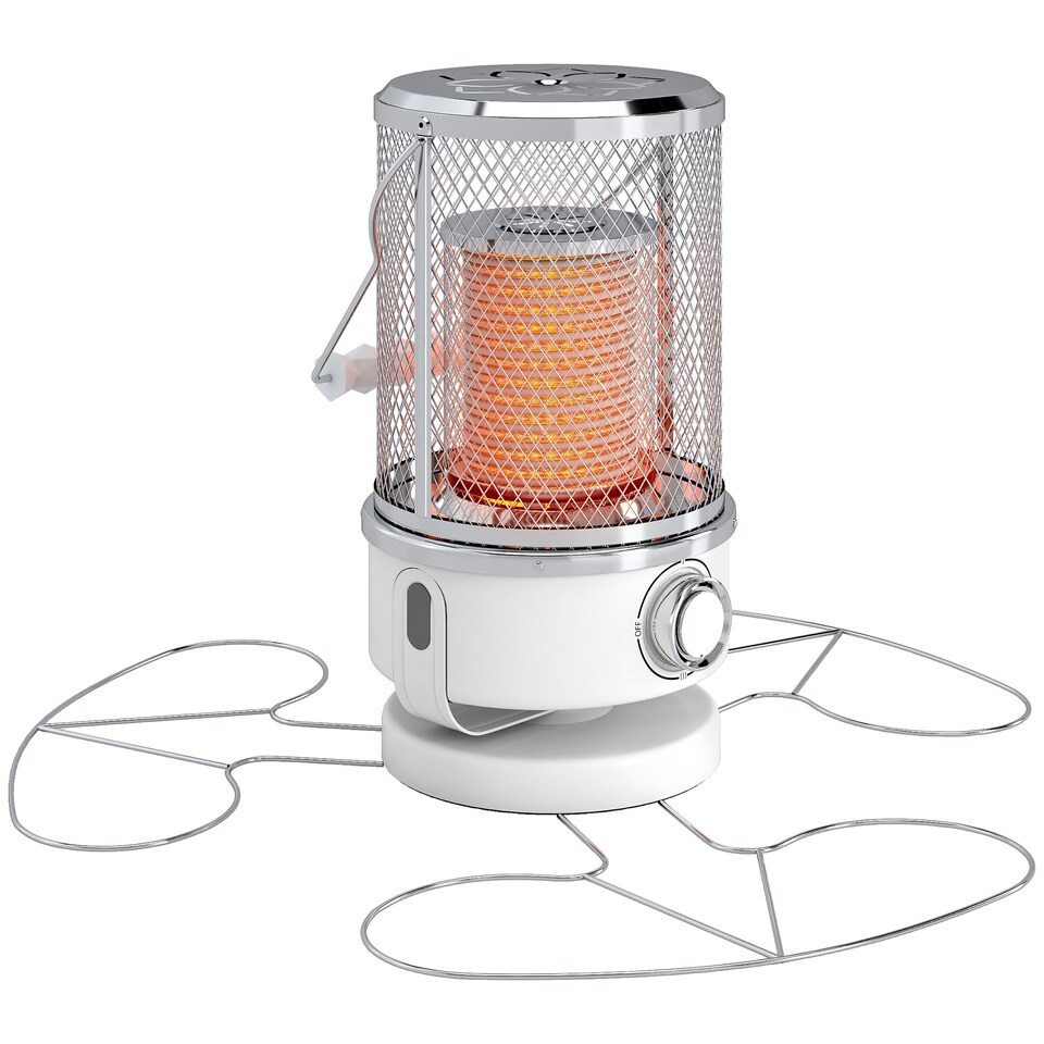 image 1 of Outsunny 2000W Patio Electric Heater with 10-20㎡ Coverage, Separation Coil, Freestanding Outdoor Infrared Heater with Tip-Over Protection, Overheat Protection, Handle for Indoor and Outdoor Use, White
