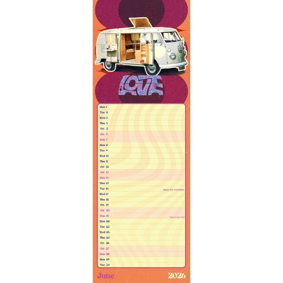 image 1 of VW CAMPERVAN 2026 SLIM CALENDAR