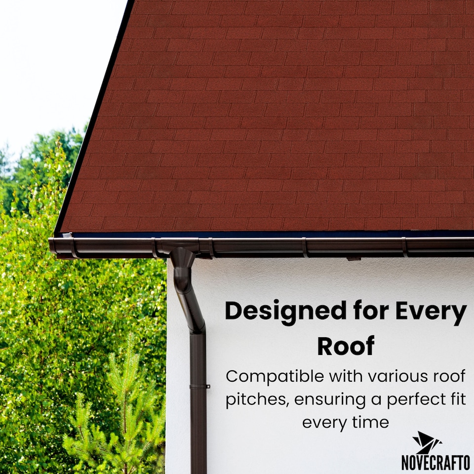 image 1 of Bitumen Roof Felt Shingles (3.2 sqm), Asphalt Roof Shingles - Weather Resistant Roofing Tiles 20 pcs