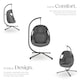 image 3 of Hanging Egg Chair Anika - with frame and extra thick seat cushion | Grey | anthracite | One Size | 1