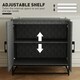 image 9 of HOMCOM Modern Storage Cupboard with Adjustable Shelf and 2 Doors, Grey Black