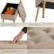 image 4 of Bench Ranya upholstered linen look with storage space - 300kg capacity Brown | Sand