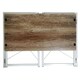 image 3 of Folding Desk Computer White Frame Rustic Wood Foldable Study Table Laptop Office Space White