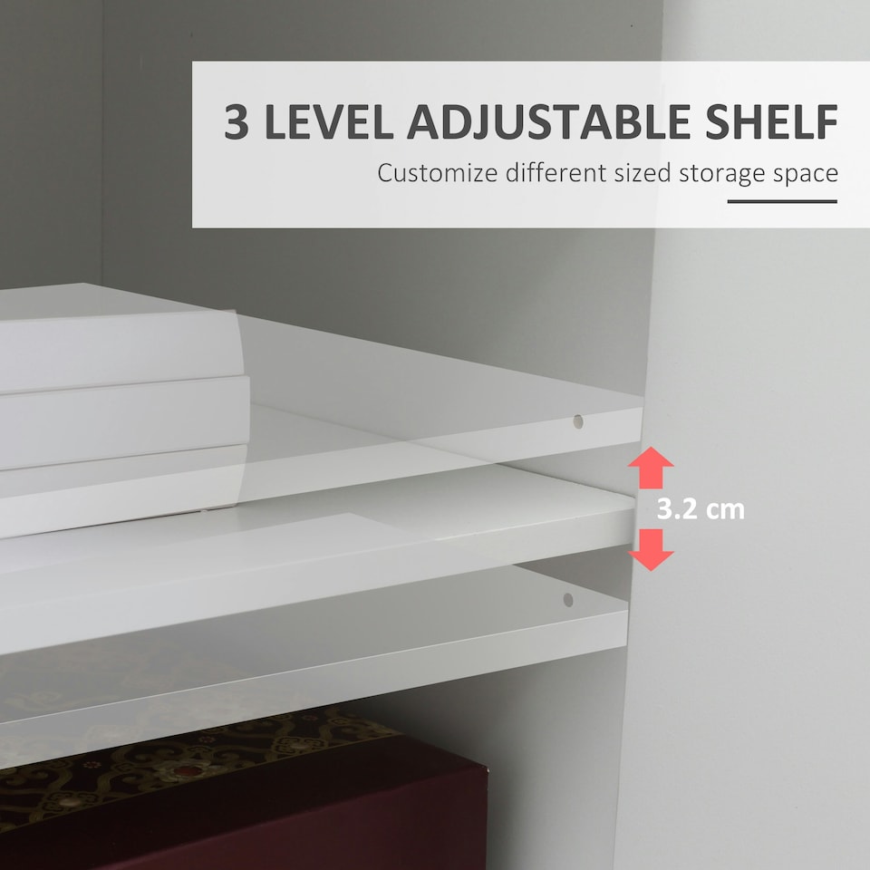 image 1 of Vinsetto Mobile Printer Stand w/ Storage Shelf Universal Wheels for Home White