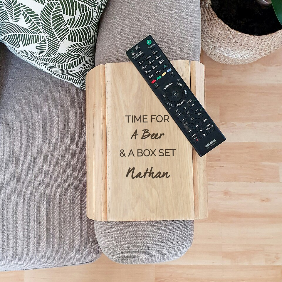 image 1 of Personalised Free Text Wooden Sofa Tray