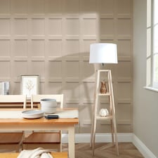 Classic Wood Panel Wallpaper in Nude | Cream | Nude
