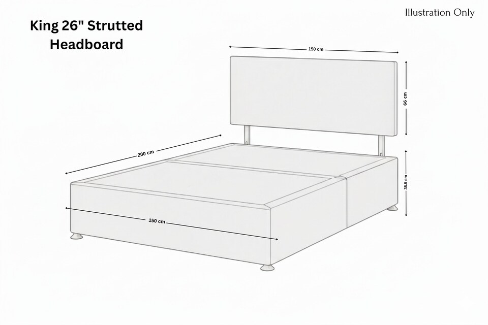 image 1 of Sloomy Alabama Silver Naples Divan Bed Base No Drawers With 26 Inch Strutted Headboard | Silver | Silver | King | 1